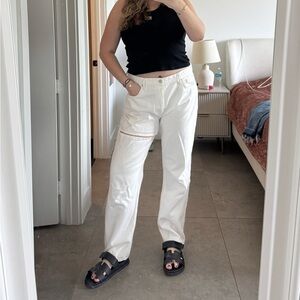 Agolde cut-out white jeans
